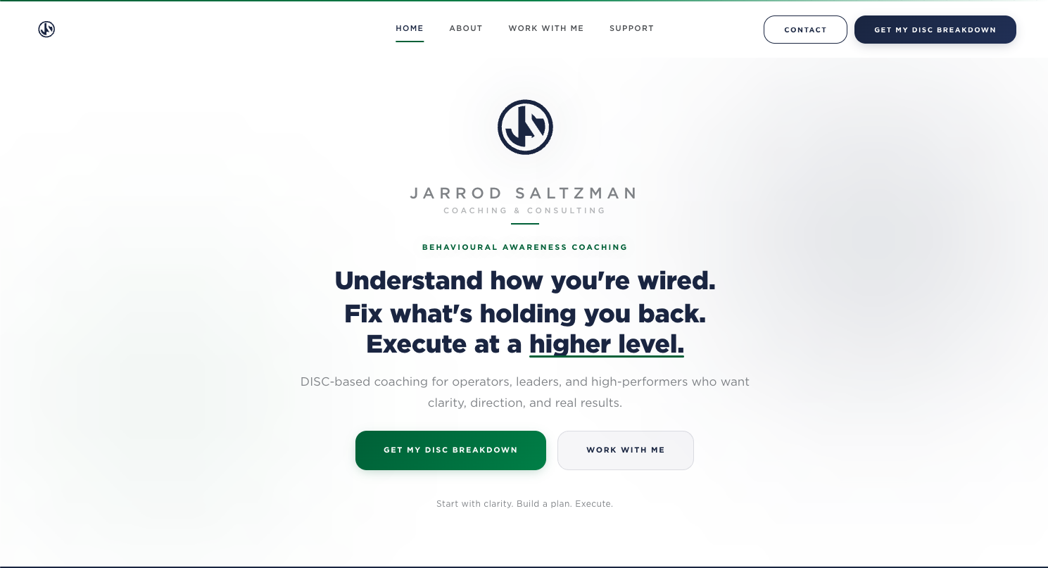 Jarrod Saltzman Consulting site hero