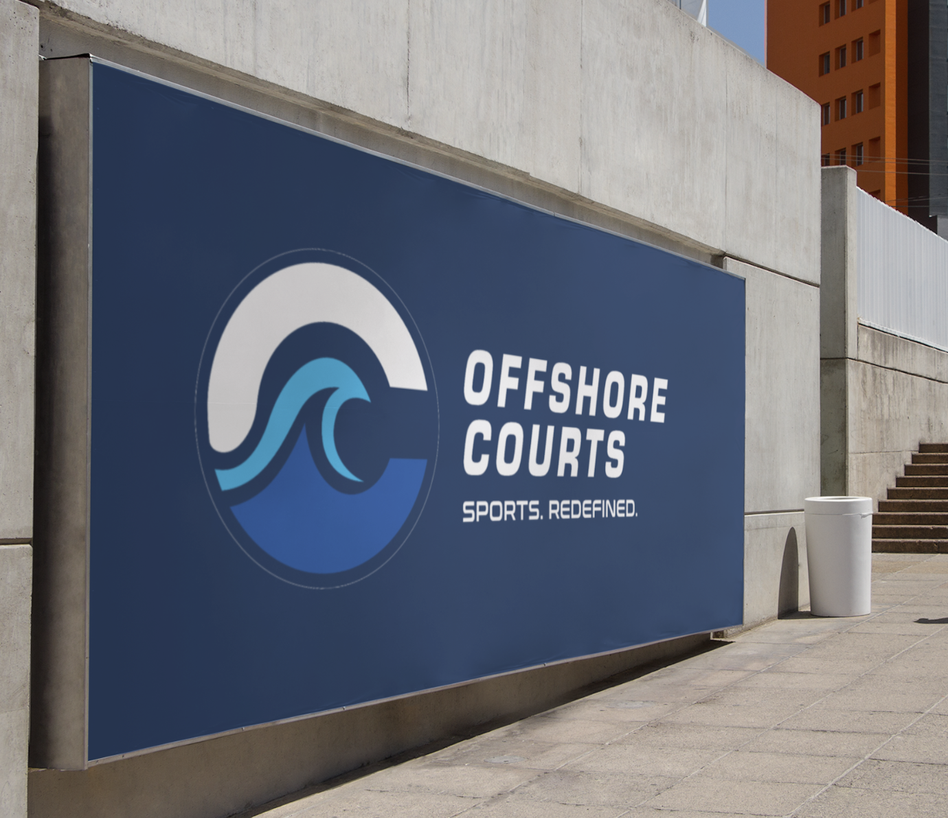 Offshore Courts floating sports court brand identity