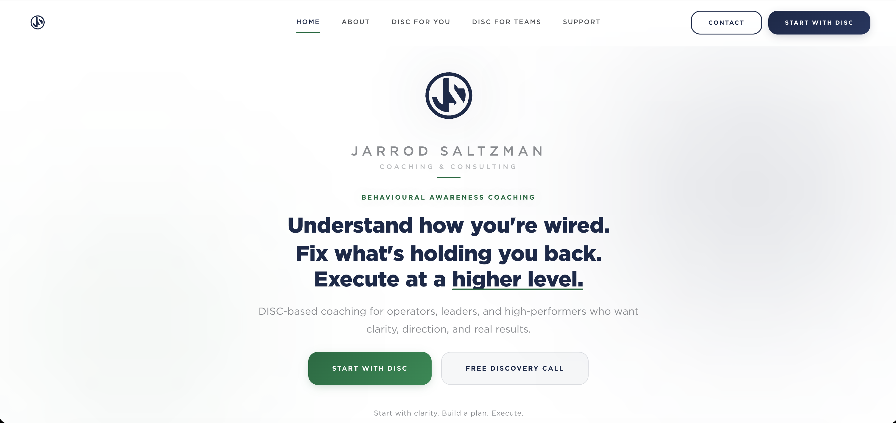 Jarrod Saltzman coaching and consulting website